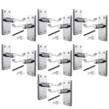Multipack Victorian Scroll Latch Door Handle - Chrome 1-8 Pairs - 118mm