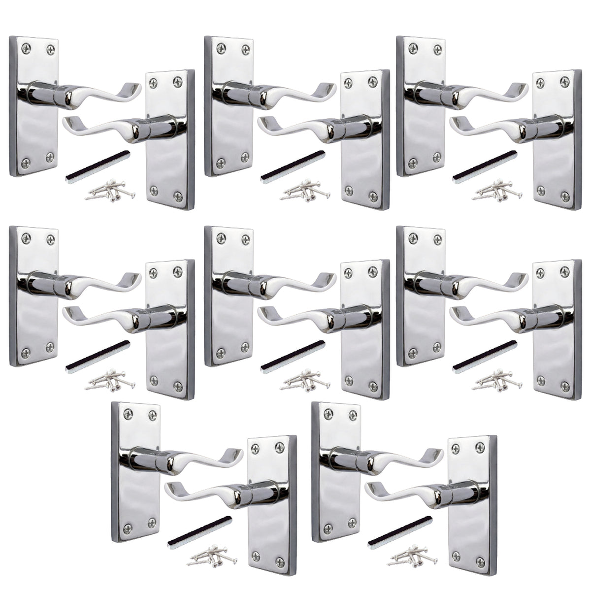 Marketplace JPG companion for Multipack Victorian Scroll Latch Door Handle - Chrome 1-8 Pairs - 118mm