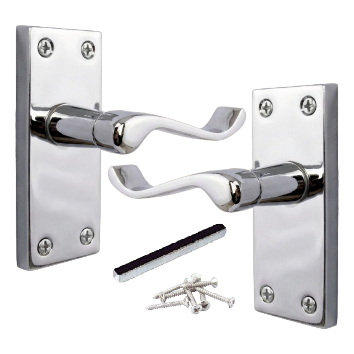 Marketplace JPG companion for Multipack Victorian Scroll Latch Door Handle - Chrome 1-8 Pairs - 118mm