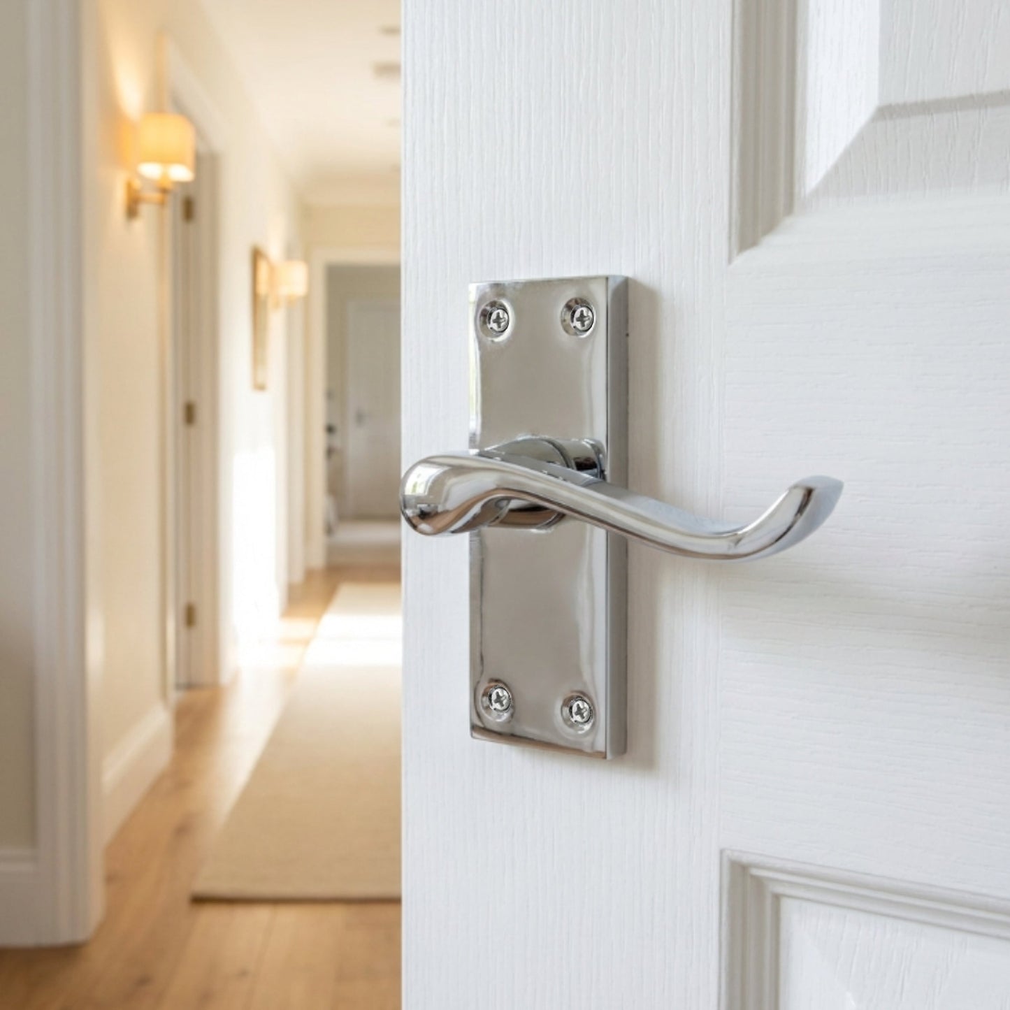 Marketplace JPG companion for Door Handles Victorian Scroll Lever Latch - Chrome Pack Hinges 118 X 40mm