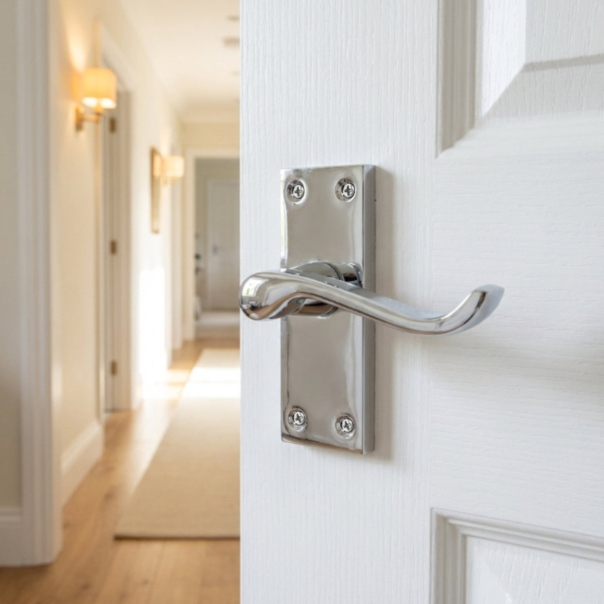 Marketplace JPG companion for Door Handles Victorian Scroll Lever Latch - Chrome Pack 118 X 40mm