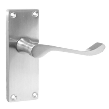 Door Handles Scroll Lever Internal Latch - Chrome Satin Pack Hinges 118 x 40mm