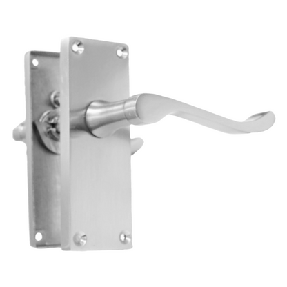 Door Handles Scroll Lever Internal Latch - Chrome Satin Pack Hinges 118 x 40mm