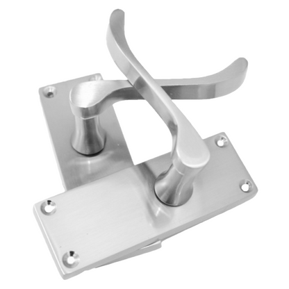 Door Handles Scroll Lever Internal Latch - Chrome Satin Pack Hinges 118 x 40mm