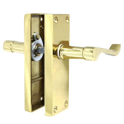 Door Handles Scroll Lever Internal Latch - Brass Pack Hinges 118 x 40mm