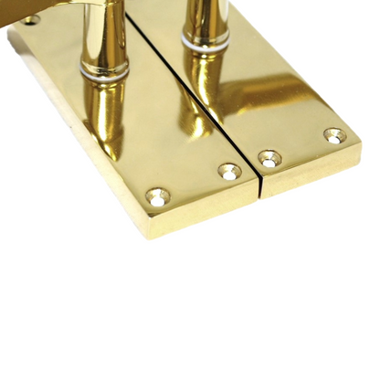 Door Handles Scroll Lever Internal Latch - Brass Pack Hinges 118 x 40mm