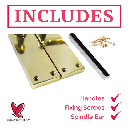 Multipack Door Handle Modern Victorian Scroll Handles 150mm Latch - Brass 1-8 Pairs