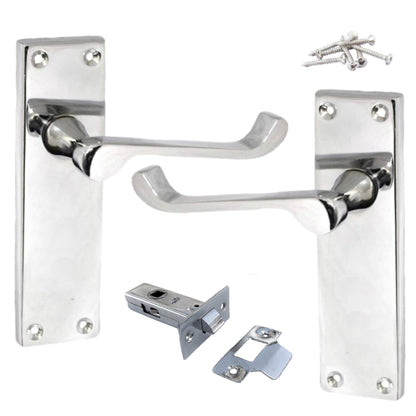 Marketplace JPG companion for Door Handles Victorian Scroll Lever Latch - Chrome Pack 150 X 40mm