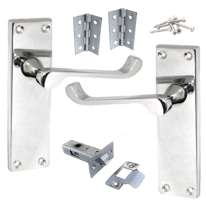 Marketplace JPG companion for Door Handles Victorian Scroll Lever Latch - Chrome Pack Hinges 150 X 40mm