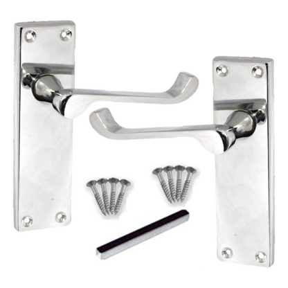 Poignées de porte multi-packs à levier style victorien - Chrome - Pack de 1/4/6 paires