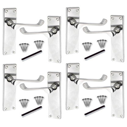 Poignées de porte multi-packs à levier style victorien - Chrome - Pack de 1/4/6 paires