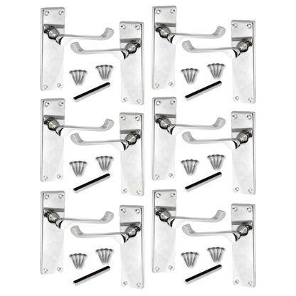 Poignées de porte multi-packs à levier style victorien - Chrome - Pack de 1/4/6 paires