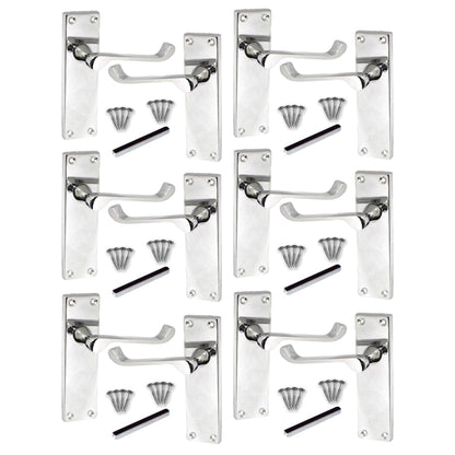 Marketplace JPG companion for Multipack Door Handles Victorian Scroll Lever Latch - Chrome Pack 1/4/6 Pairs - 150mm X 42mm