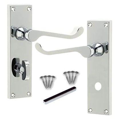 Marketplace JPG companion for Multipack Door Handles Victorian Scroll Lever Bath Lock - Chrome 1/4/6 Pairs - 150mm X 40mm