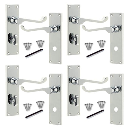 Marketplace JPG companion for Multipack Door Handles Victorian Scroll Lever Bath Lock - Chrome 1/4/6 Pairs - 150mm X 40mm