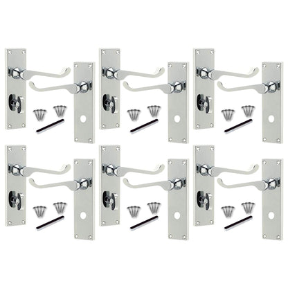 Marketplace JPG companion for Multipack Door Handles Victorian Scroll Lever Bath Lock - Chrome 1/4/6 Pairs - 150mm X 40mm