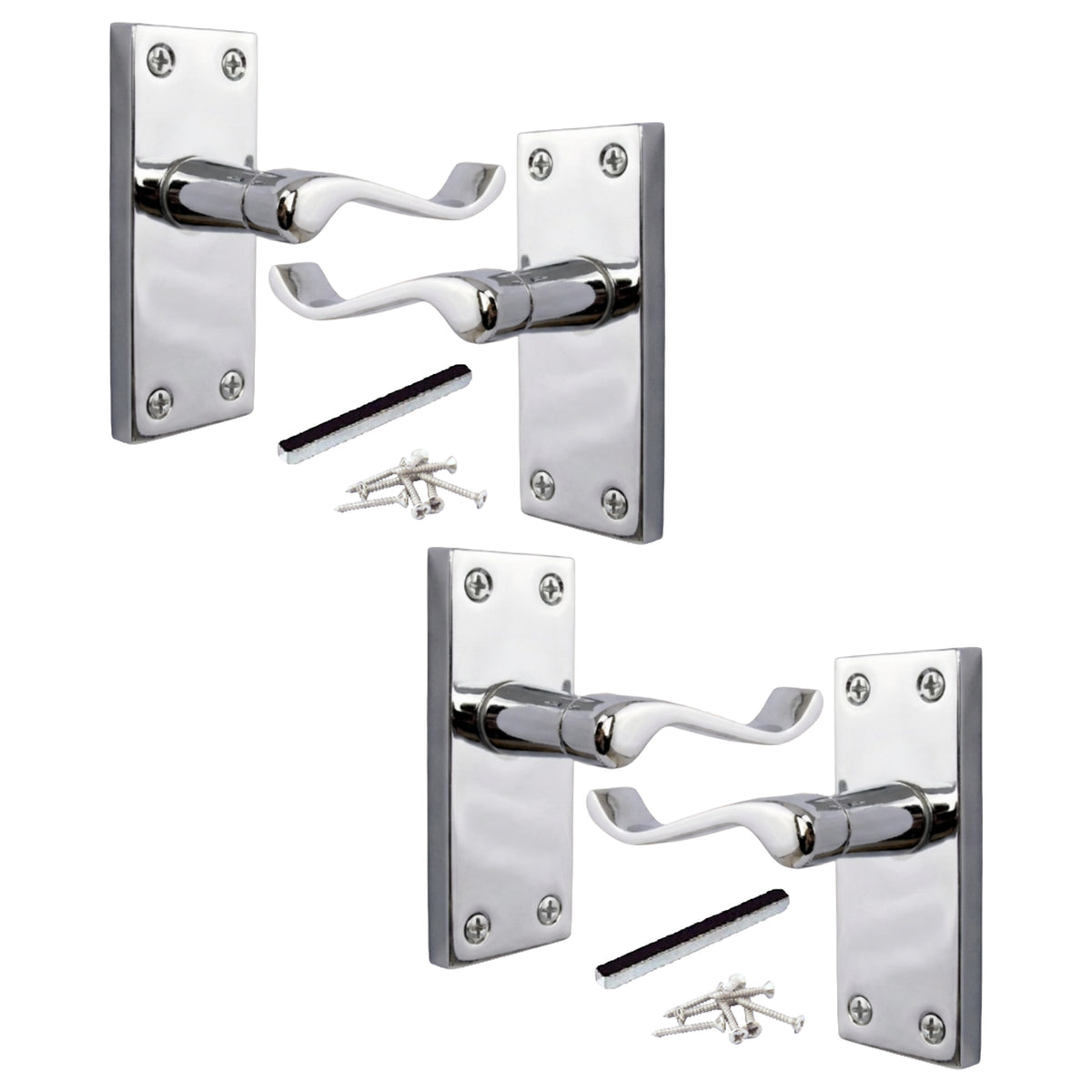 Marketplace JPG companion for Multipack Victorian Scroll Latch Door Handle - Chrome 1-8 Pairs - 118mm