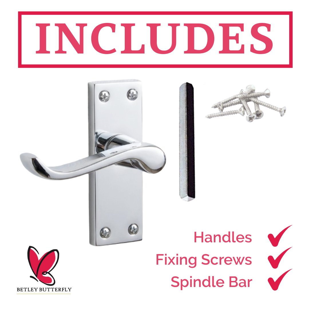 Multipack Victorian Scroll Latch Door Handle - Chrome 1-8 Pairs - 118mm