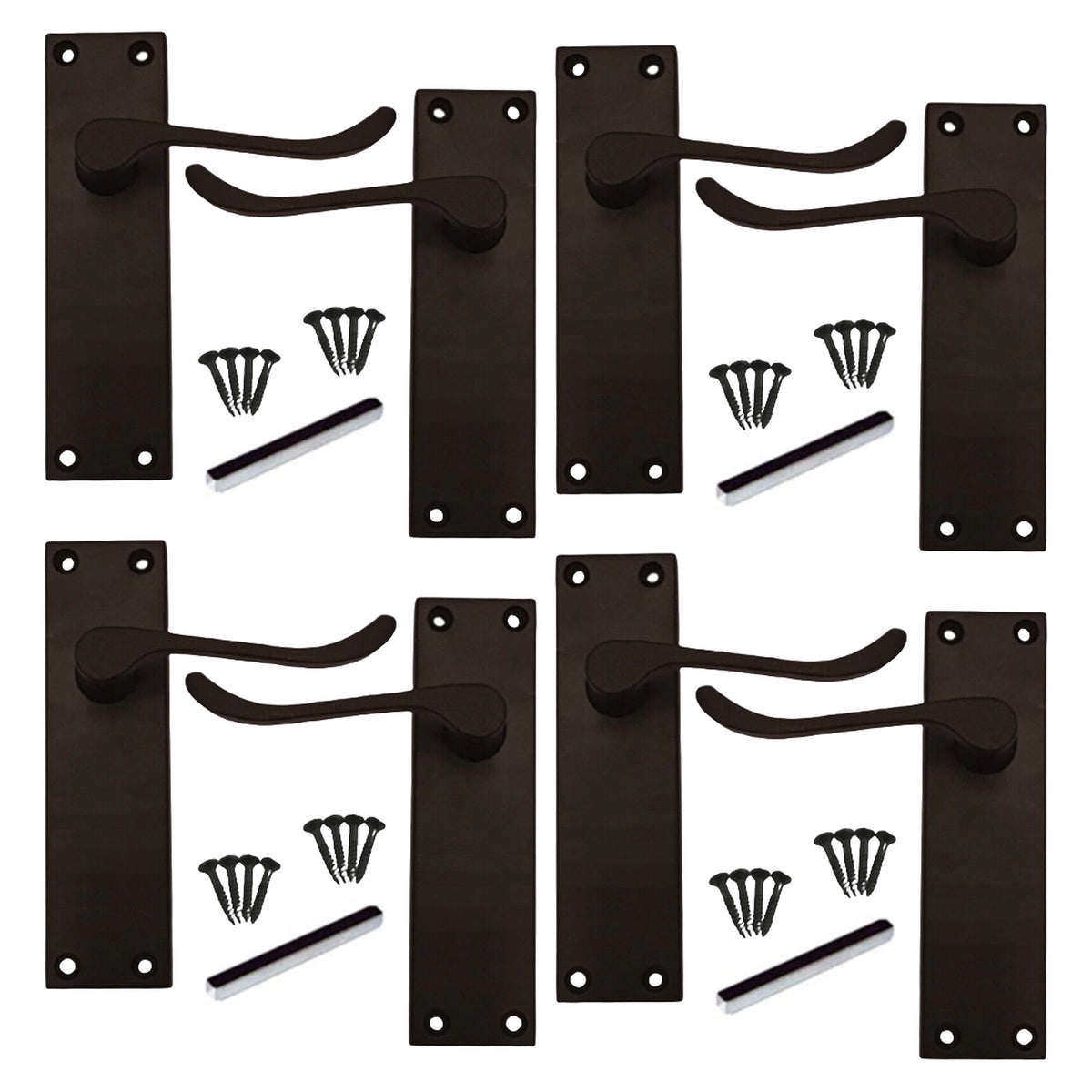 Marketplace JPG companion for Multipack Door Handles Victorian Scroll Lever 150mm Latch - Matt Black 1/4/6 Pairs