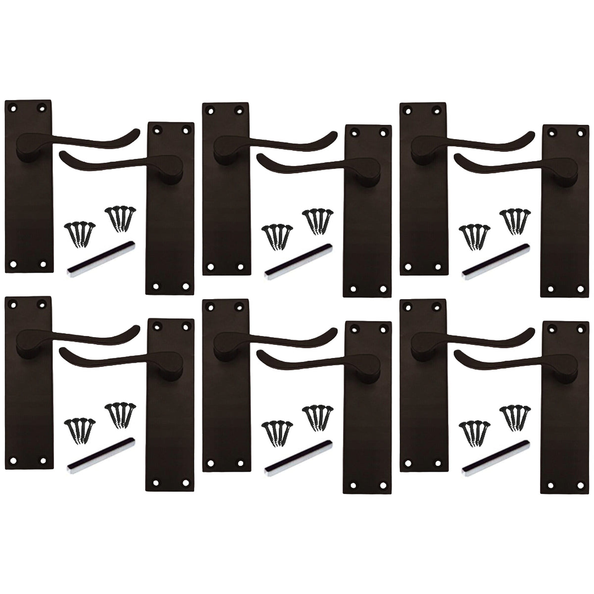 Marketplace JPG companion for Multipack Door Handles Victorian Scroll Lever 150mm Latch - Matt Black 1/4/6 Pairs