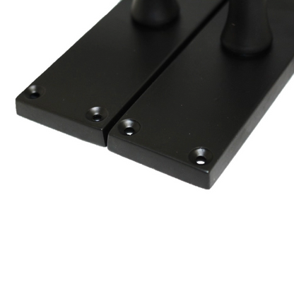 Door Handles Scroll Lever Internal Latch - Matt Black Pack Hinges 118 x 40mm