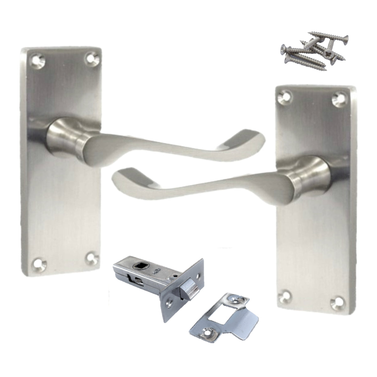 Marketplace JPG companion for Door Handles Scroll Lever Internal Latch - Satin Pack 118 X 40mm