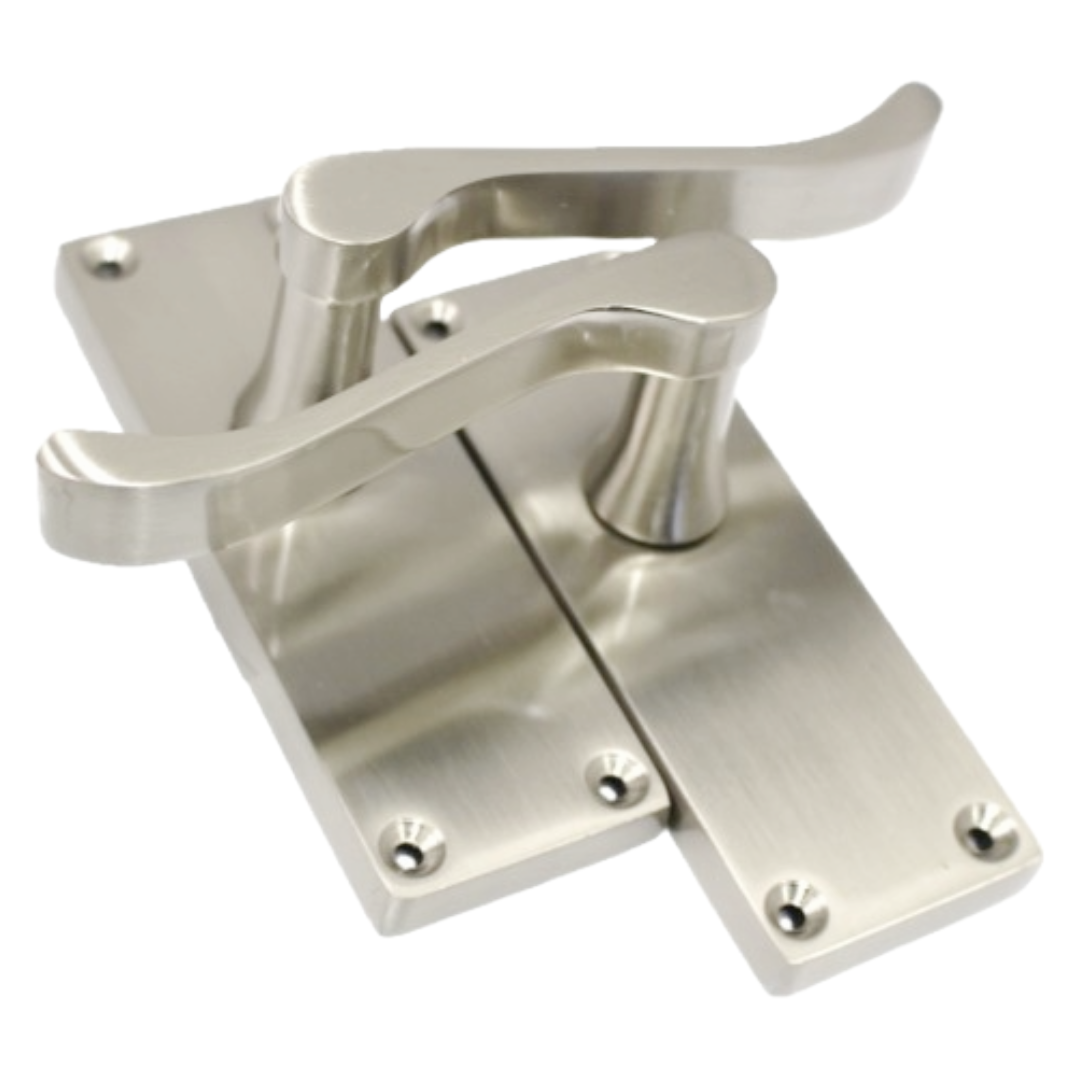 Door Handles Scroll Lever Internal Latch - Satin 118 x 40mm