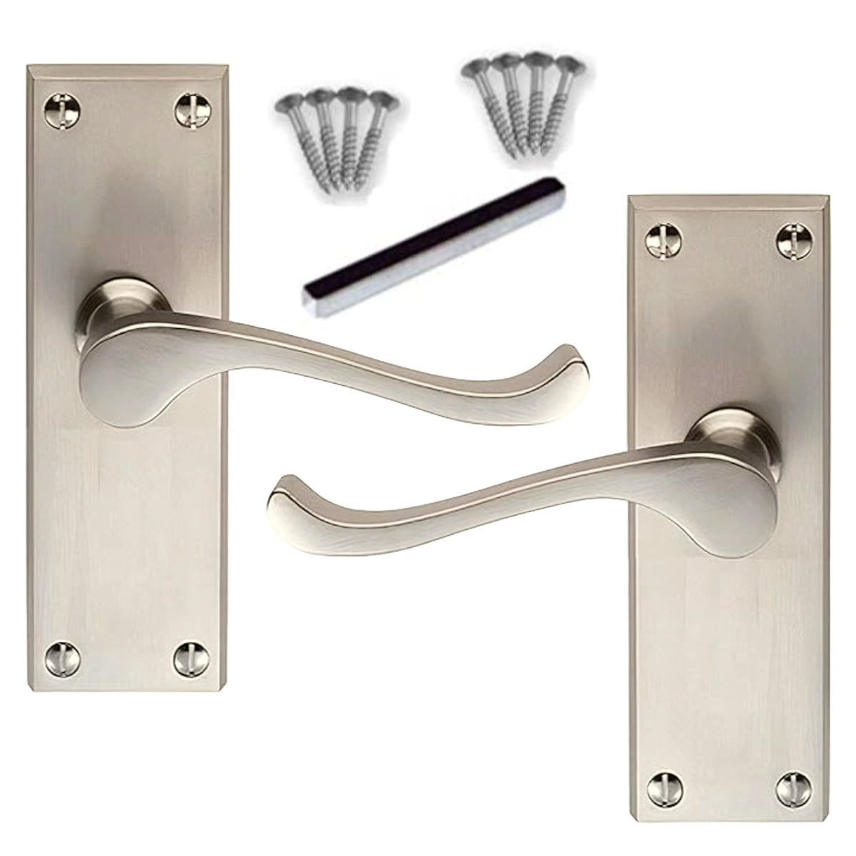 Marketplace JPG companion for Multipack Door Handles Scroll Lever Internal Latch - Satin 1/4/6 Pairs