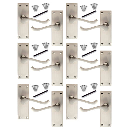 Marketplace JPG companion for Multipack Door Handles Scroll Lever Internal Latch - Satin 1/4/6 Pairs