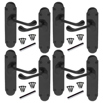 Marketplace JPG companion for Multipack Door Handles Epsom Latch Black Nickel Victorian Scroll Lever 1/4/6 Pairs
