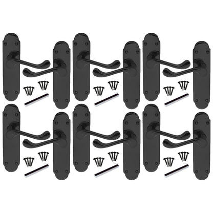 Marketplace JPG companion for Multipack Door Handles Epsom Latch Black Nickel Victorian Scroll Lever 1/4/6 Pairs