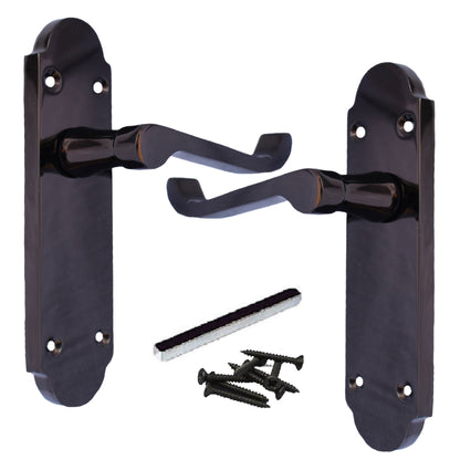 Marketplace JPG companion for Epsom Door Handle Latch Scroll Lever - Black Nickel - 169mm X 40mm