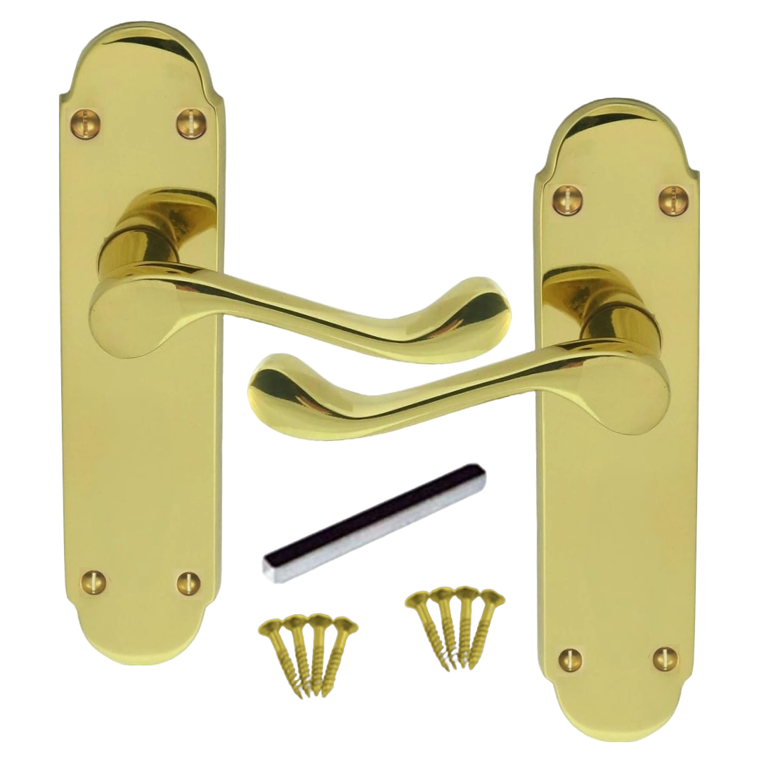 MULTIPACK Door Handles Epsom Latch Brass Lever Victorian Scroll 1/4/6 Pairs