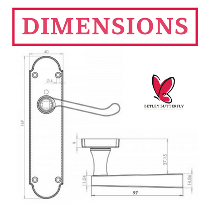 Poignées de porte multipack, loquets, leviers à défilement chromés Epsom, style victorien, 1/4/6 paires
