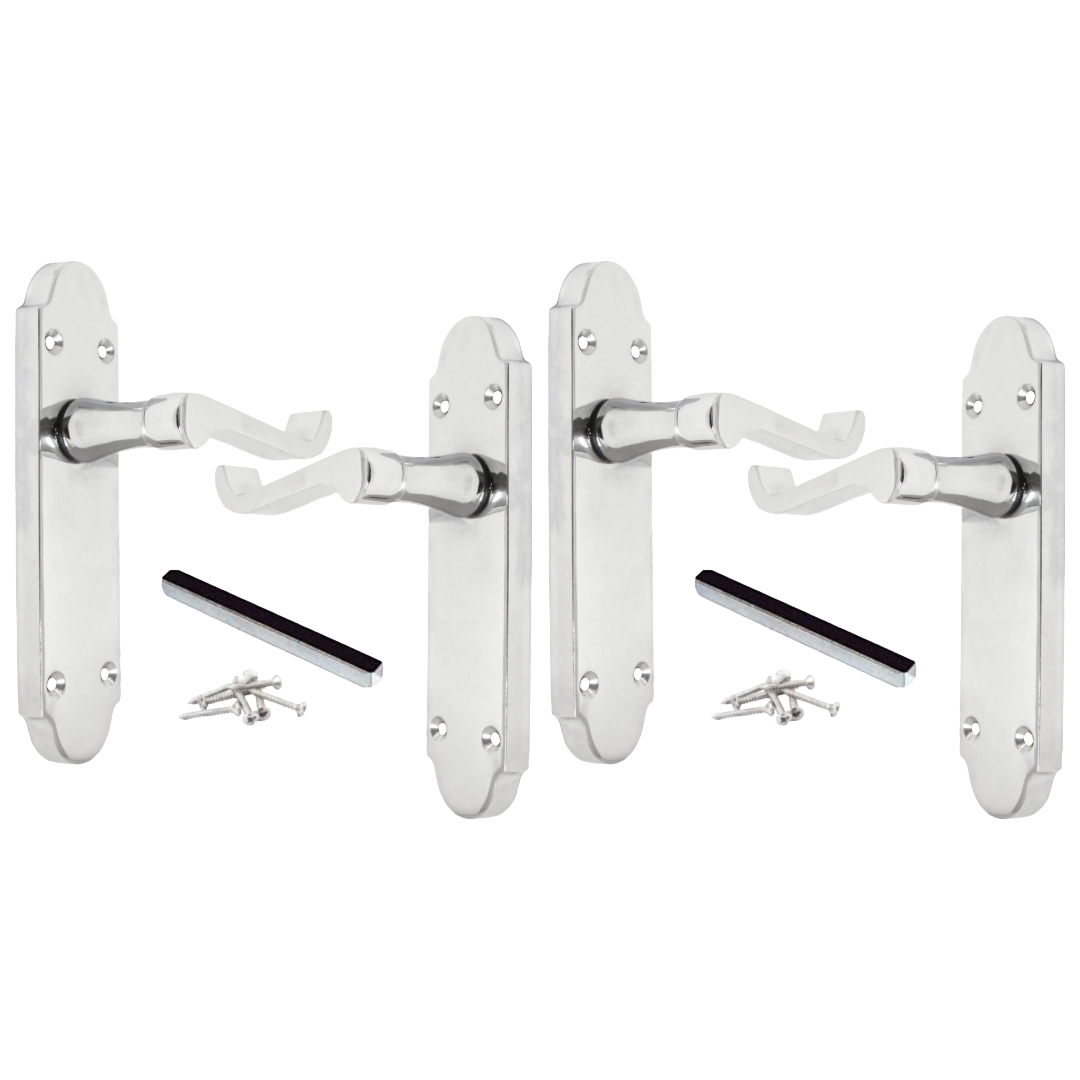 MULTIPACK Door Handles Epsom Chrome Scroll Lever Victorian Scroll 1/4/6 Pairs