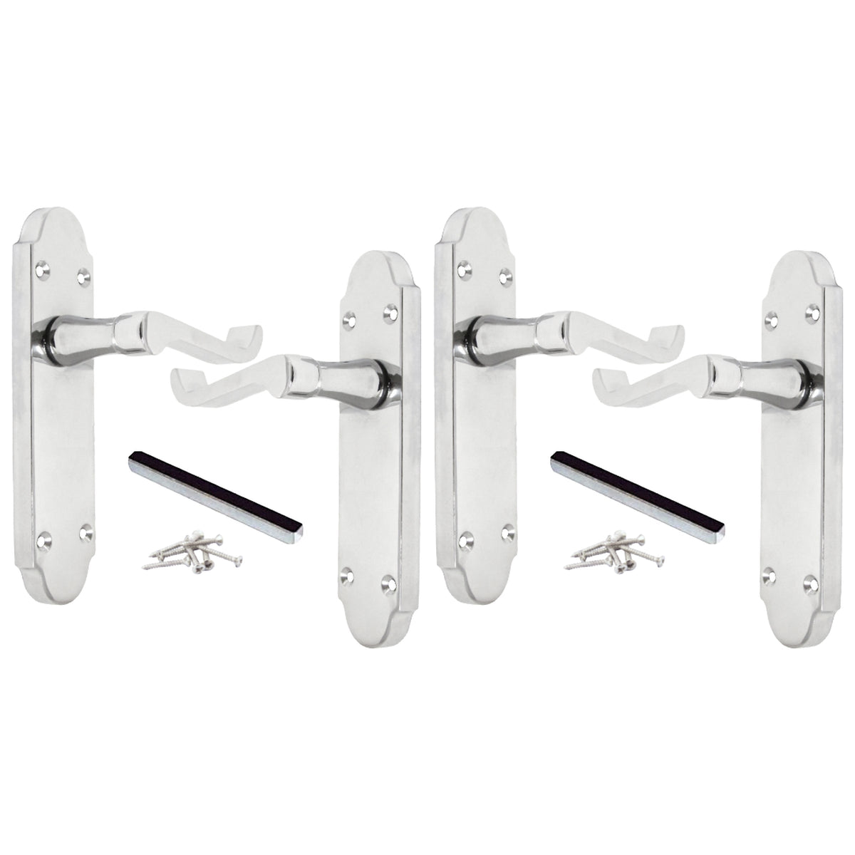 Marketplace JPG companion for Multipack Door Handles Epsom Chrome Scroll Lever Victorian Scroll 1/4/6 Pairs - 169mm X 40mm