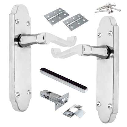 Marketplace JPG companion for Multipack Door Handles Latch Pack Epsom Chrome Scroll Lever Victorian 1/4/6 Pairs - 3"