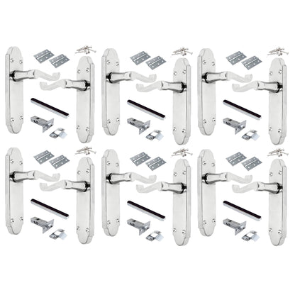 Marketplace JPG companion for Multipack Door Handles Latch Pack Epsom Chrome Scroll Lever Victorian 1/4/6 Pairs - 3"