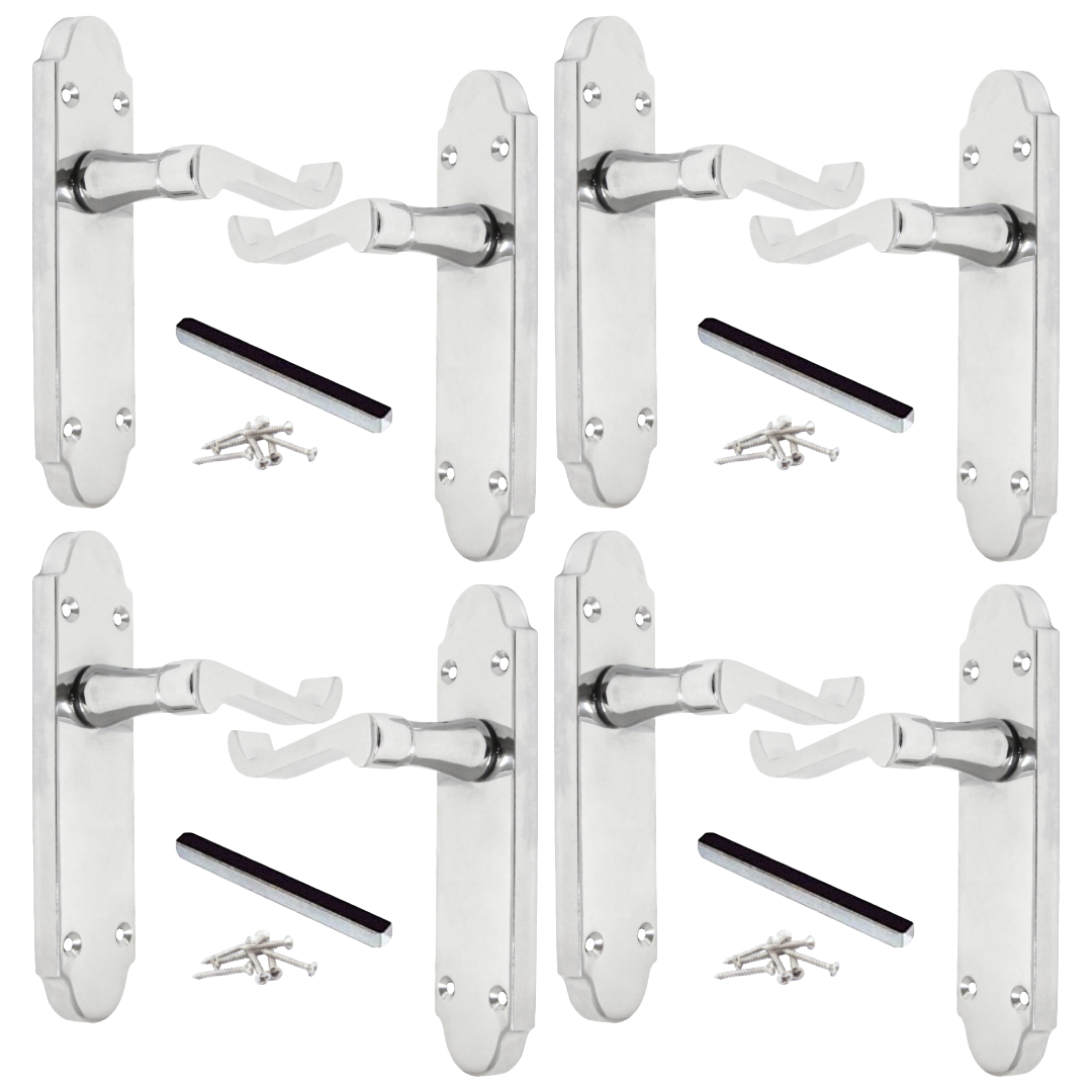 MULTIPACK Door Handles Epsom Chrome Scroll Lever Victorian Scroll 1/4/6 Pairs
