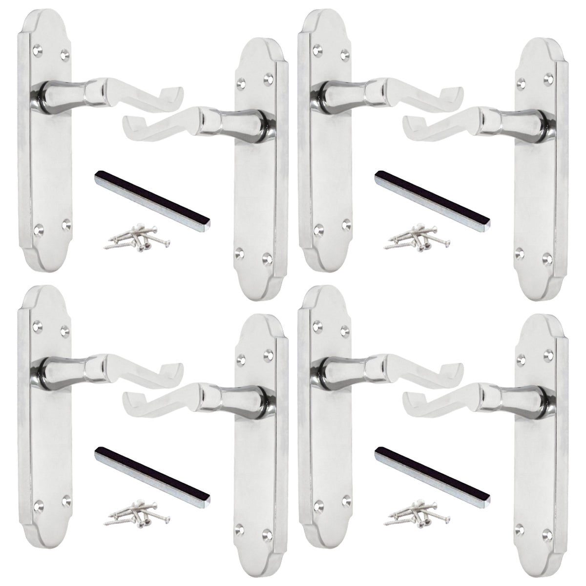 Marketplace JPG companion for Multipack Door Handles Epsom Chrome Scroll Lever Victorian Scroll 1/4/6 Pairs - 169mm X 40mm