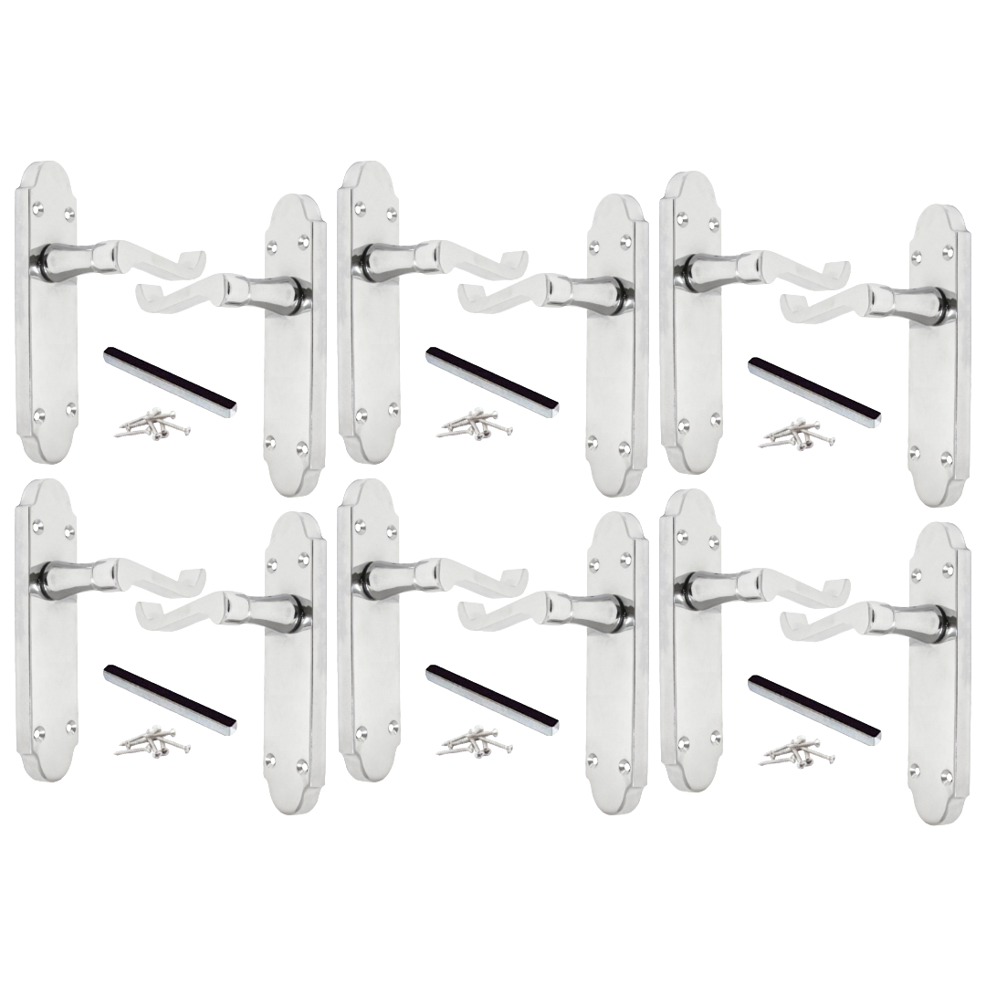 MULTIPACK Door Handles Epsom Chrome Scroll Lever Victorian Scroll 1/4/6 Pairs