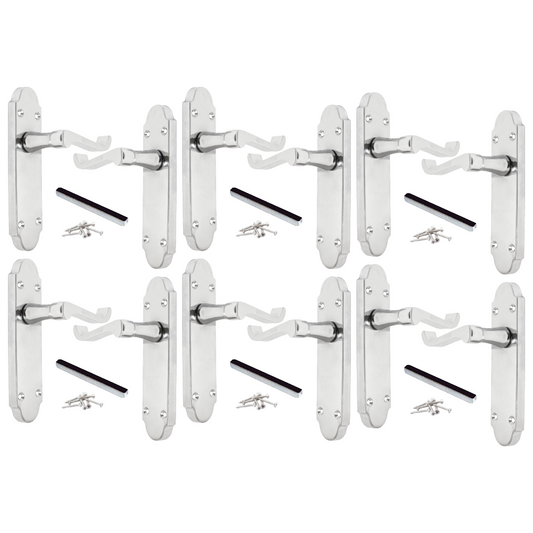 Poignées de porte multipack Epsom Chrome à levier à volutes victoriennes 1/4/6 paires