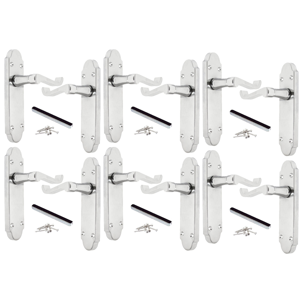 Marketplace JPG companion for Multipack Door Handles Epsom Chrome Scroll Lever Victorian Scroll 1/4/6 Pairs - 169mm X 40mm
