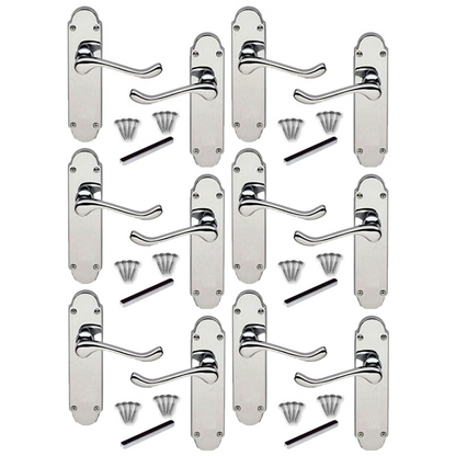 MULTIPACK Door Handles Epsom Chrome Scroll Lever Victorian Scroll 1/4/6 Pairs