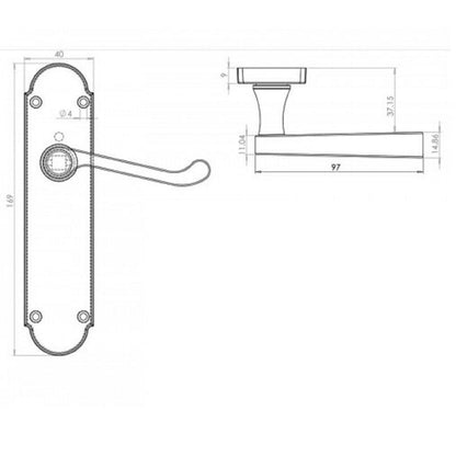 MULTIPACK Door Handles Epsom Latch Black Nickel Victorian Scroll Lever 1/4/6 Pairs