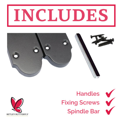 Marketplace JPG companion for Epsom Door Handle Latch Victorian Scroll Lever - Matt Black Chrome Pack Hinges