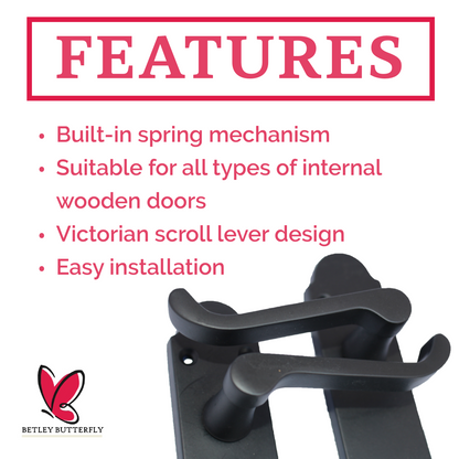 Loquet de porte Epsom à levier style victorien - Noir mat