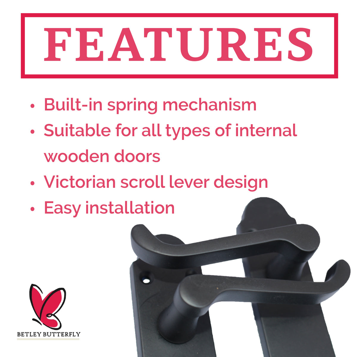 Marketplace JPG companion for Epsom Victorian Scroll Lever Latch Door Handle Pack - Matt Black