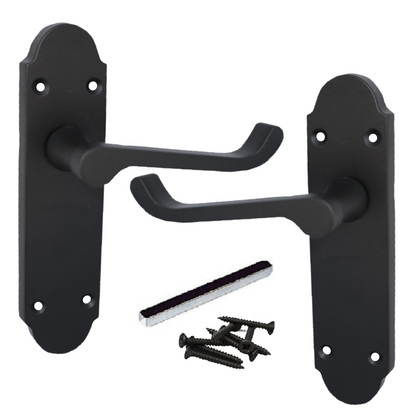 Loquet de porte Epsom à levier style victorien - Noir mat