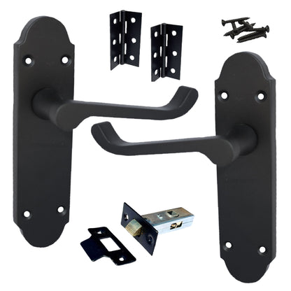 Marketplace JPG companion for Epsom Door Handle Latch Victorian Scroll Lever - Matt Black Pack Hinges
